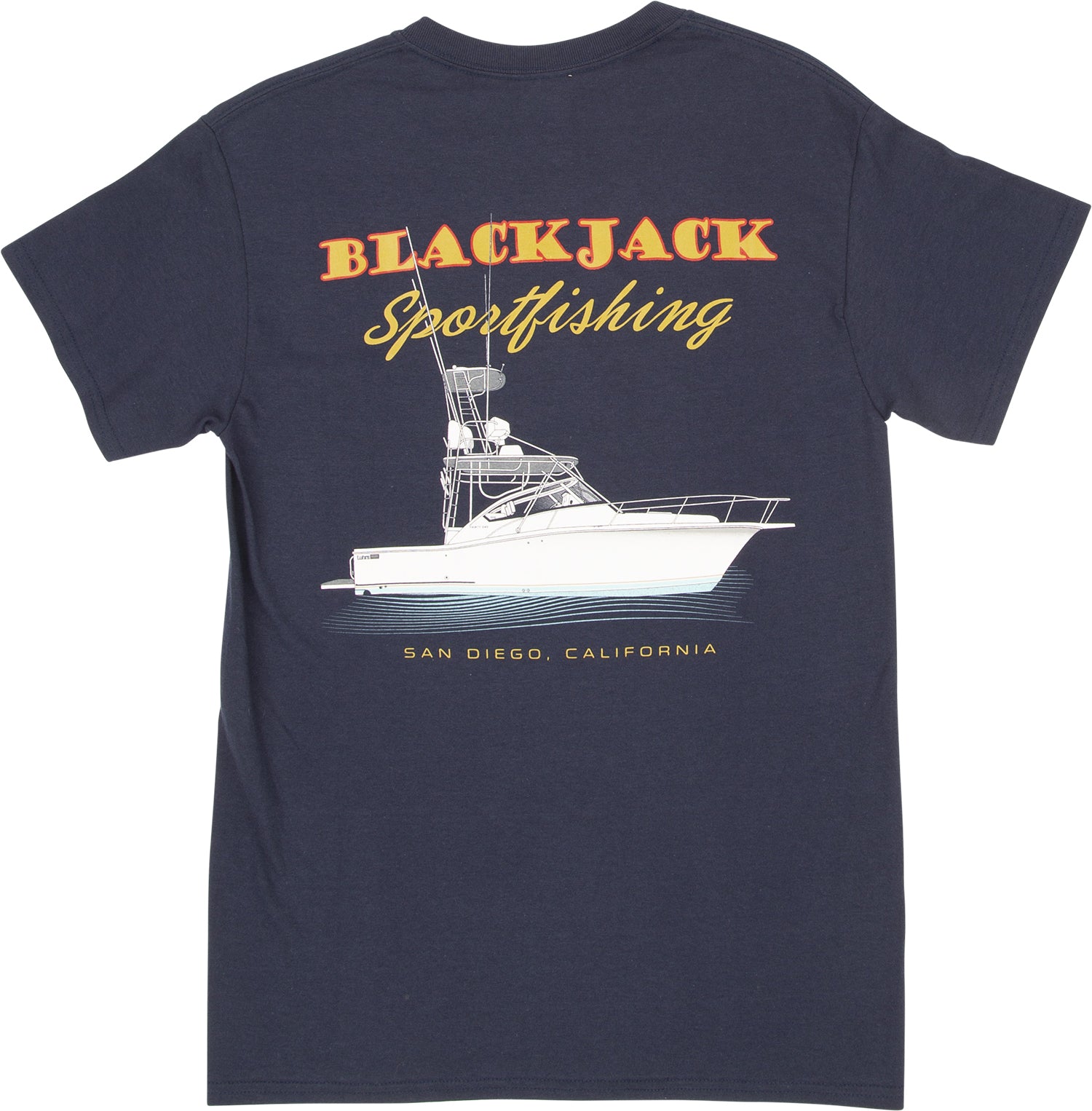 Blackjack Sportfishing Logo T-Shirt - Shortsleeve (Navy) – Dana Landing