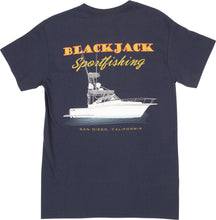 Load image into Gallery viewer, Blackjack Sportfishing Logo T-Shirt - Shortsleeve (Navy)
