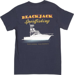 Blackjack Sportfishing Logo T-Shirt - Shortsleeve (Navy)